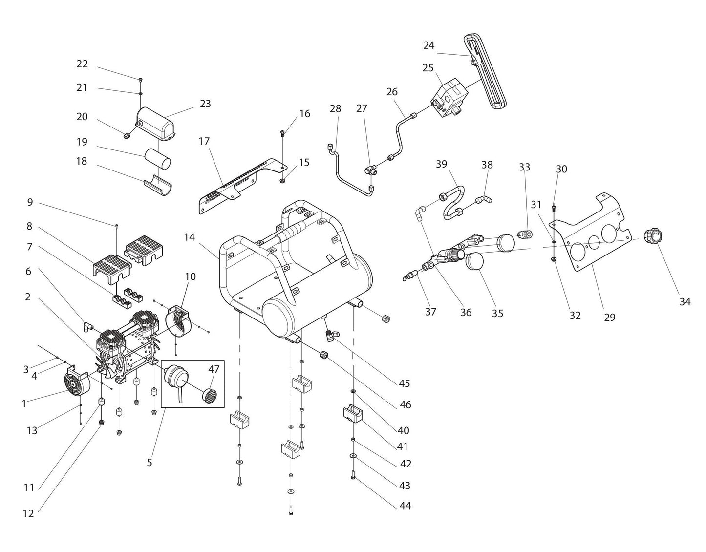 MAC100Q Air Compressor Assembly Parts