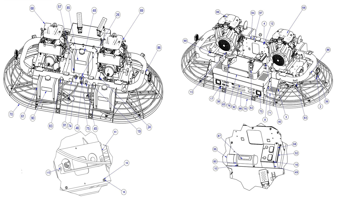 HP205 High Performance Riders Mainframe Assembly Parts by Allen Engineering