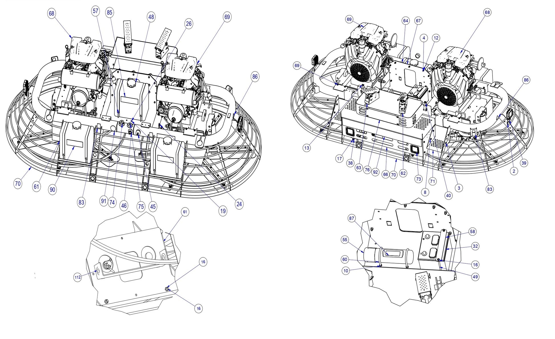 HP205 High Performance Riders Mainframe Assembly Parts by Allen Engineering