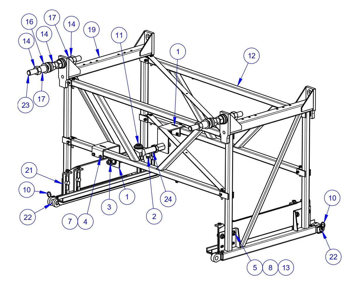 VLP2424 Mainframe - 3ft Frame Assembly Parts by Allen Engineering