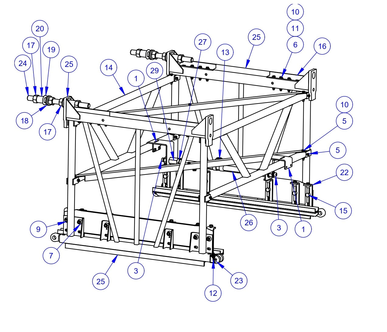 VLP2424 Mainframe - 4ft Frame Assembly Parts by Allen Engineering
