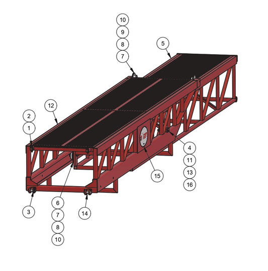 WB1824 Mainframe Assembly - Telescoping, Opposite End,15-25 Foot Parts by Allen Engineering