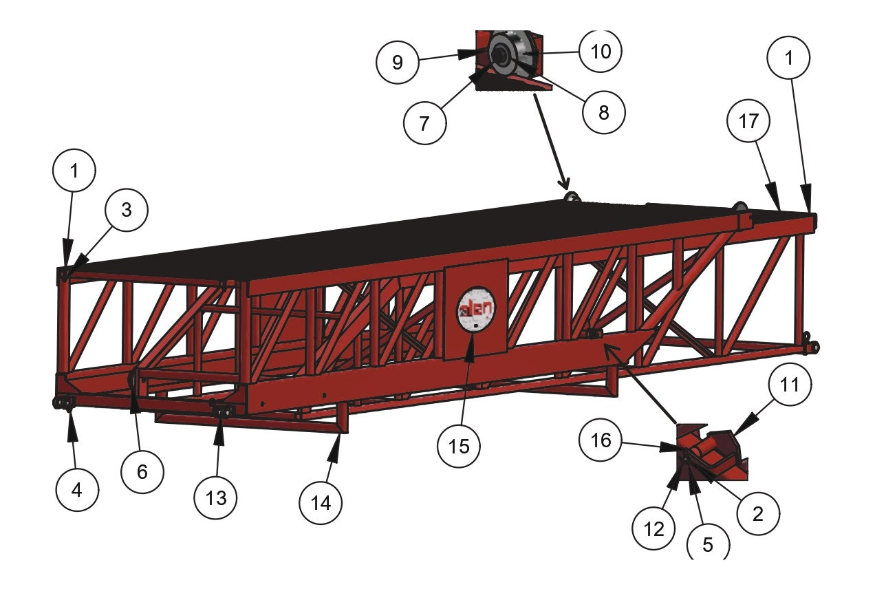 WB2434 Mainframe Assembly - Telescoping, Opposite 15-25 Foot Parts by Allen Engineering