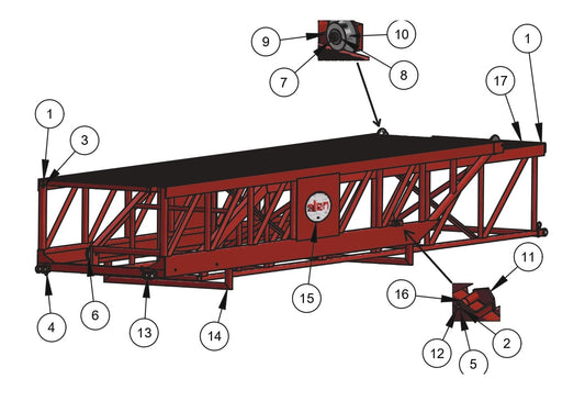 WB2434 Mainframe Assembly - Telescoping, Opposite 15-25 Foot Parts by Allen Engineering