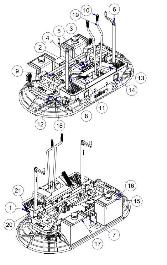 MP215 Mechanical Pro Riders Main Frame Assembly Parts by Allen Engineering