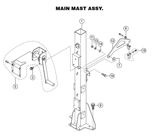 GB43LED GloBug Lighting System Main Mast Assembly Parts by Multiquip