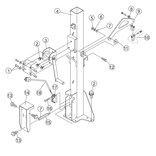 GB114BC Main Mast Assembly Parts by Multiquip