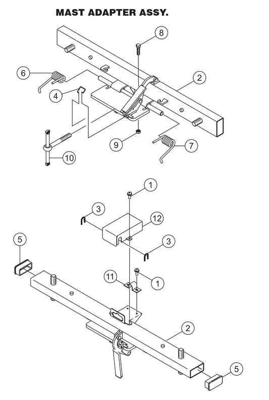 GB43SC GloBug Lighting System Mast Adapter Assembly Parts by Multiquip