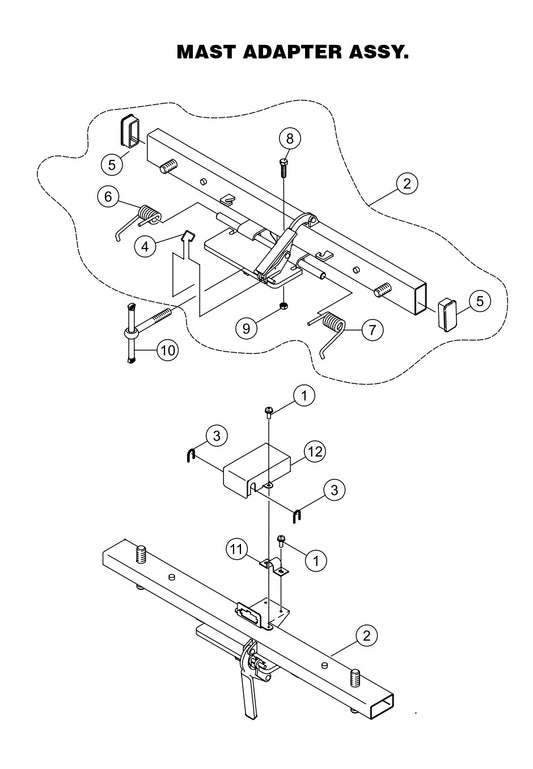 GB43LED GloBug Lighting System Mast Adapter Assembly Parts by Multiquip