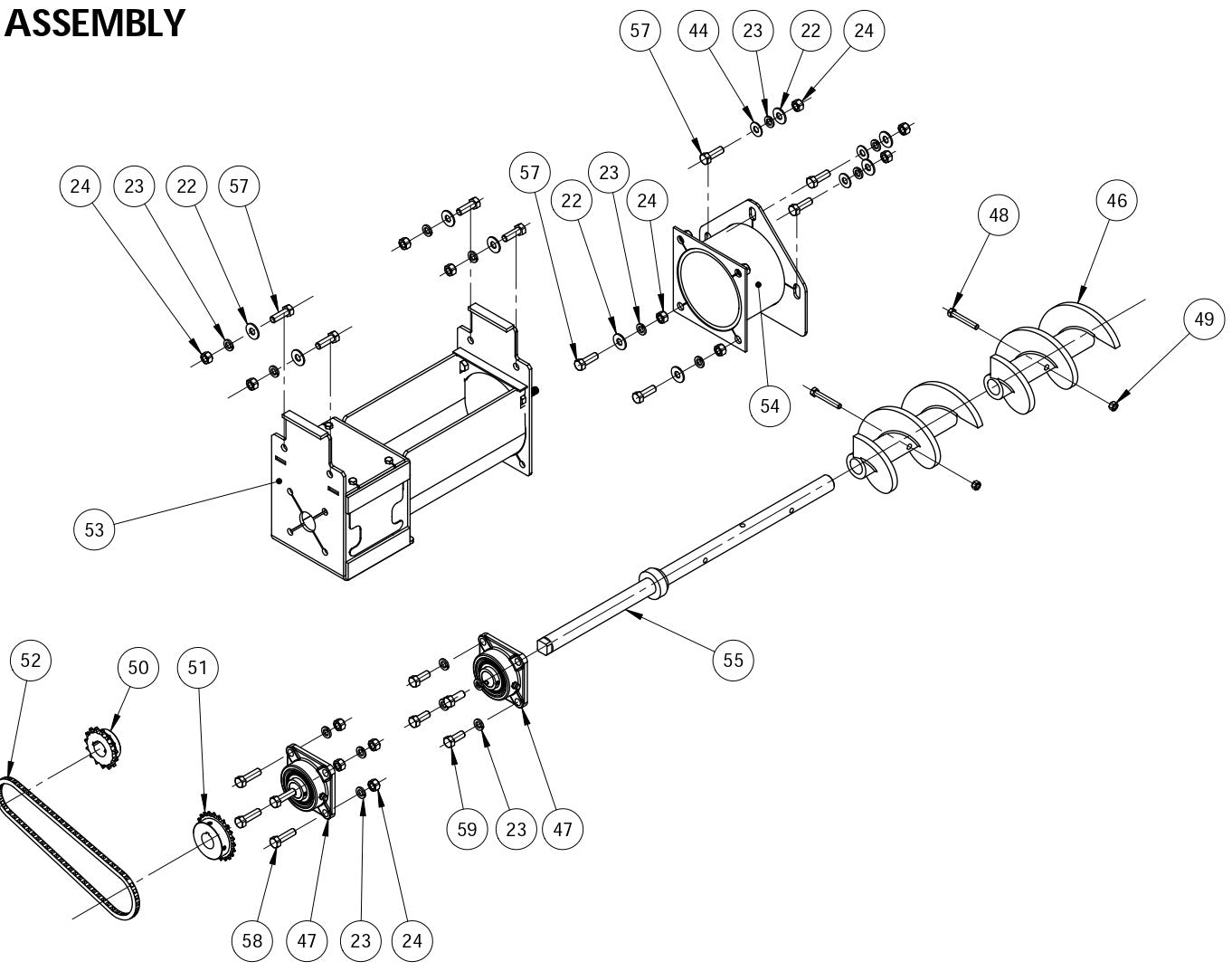 MC-550 Auger Assembly Parts By Miller Curber