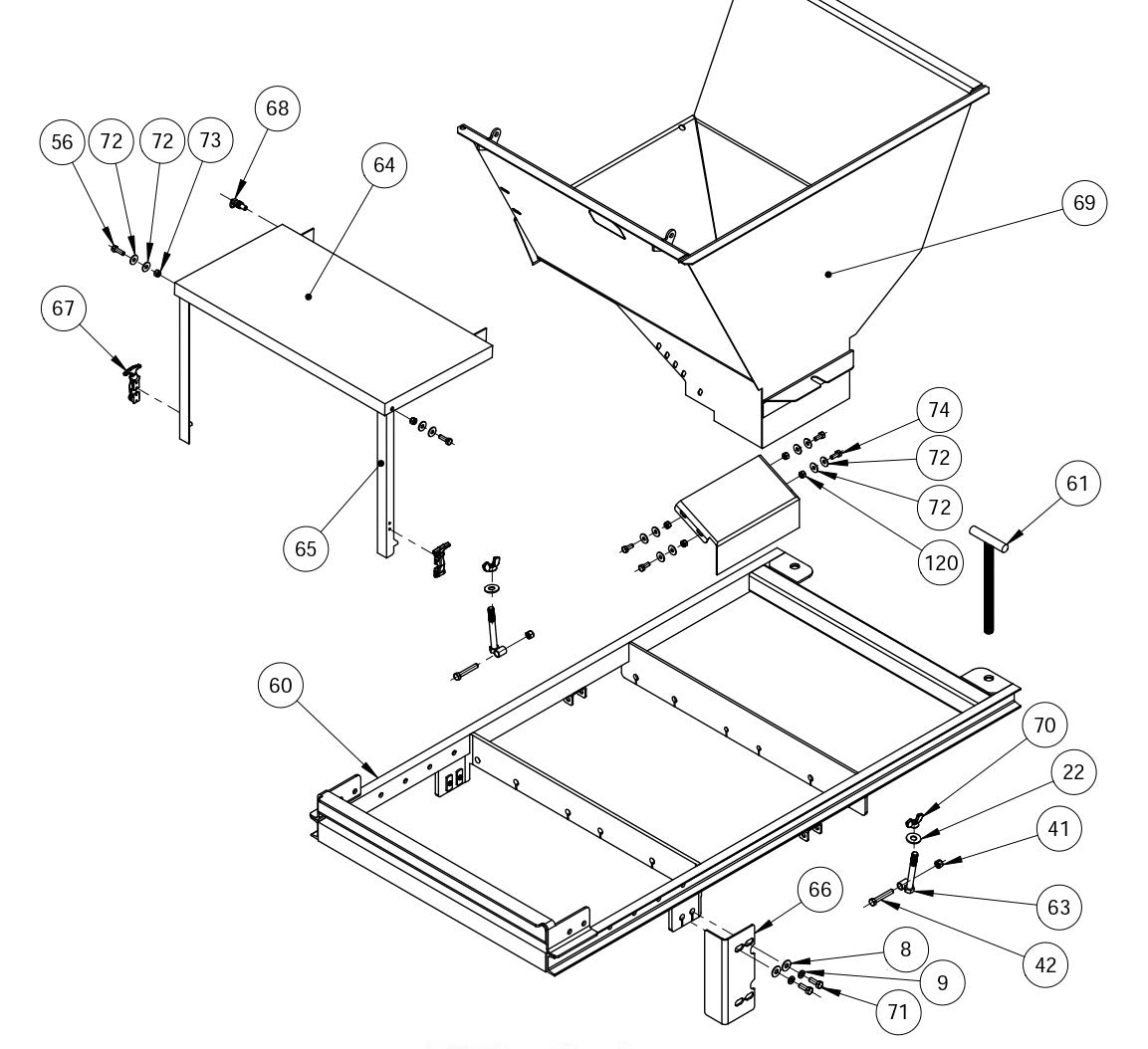 MC-550 Frame-Hopper Assembly Parts By Miller Curber