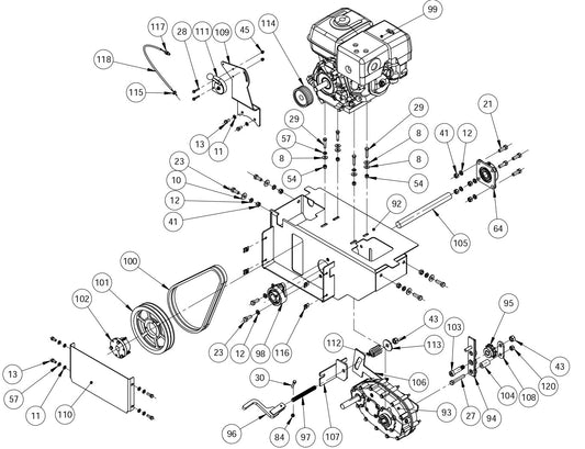 MC-650 Drive Transmission Assembly Parts By Miller Curber