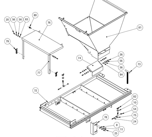 MC-650 Frame Hopper Assembly Parts By Miller Curber