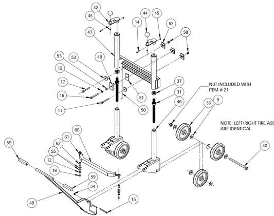MC-650 Front Wheel Assembly Parts By Miller Curber