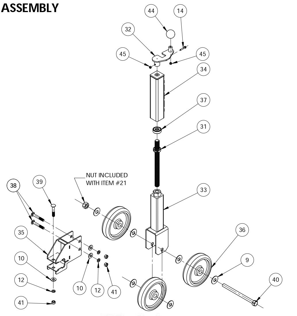 MC-650 Rear Wheel Assembly Parts By Miller Curber