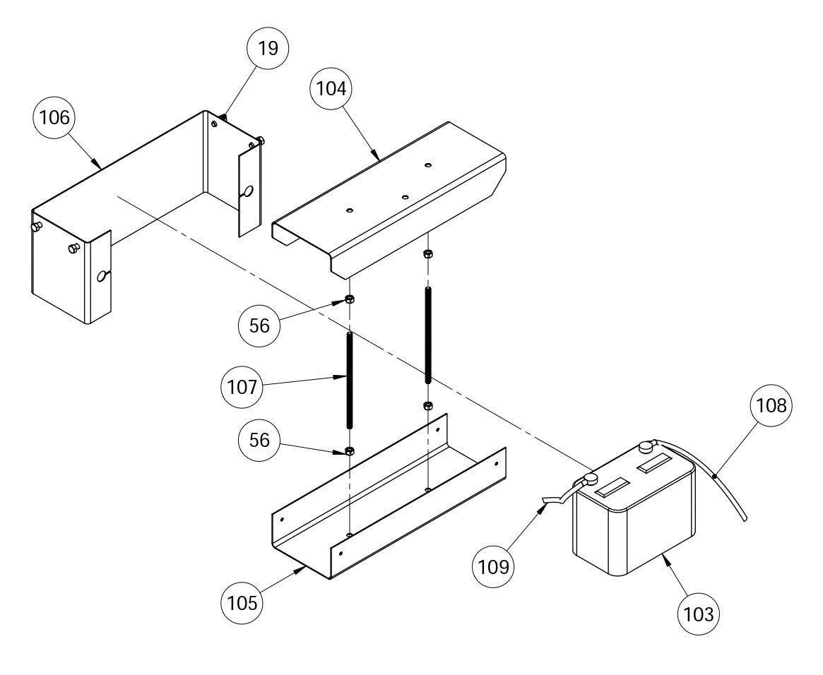 MC-655 Battery Box Assembly Parts By Miller Curber