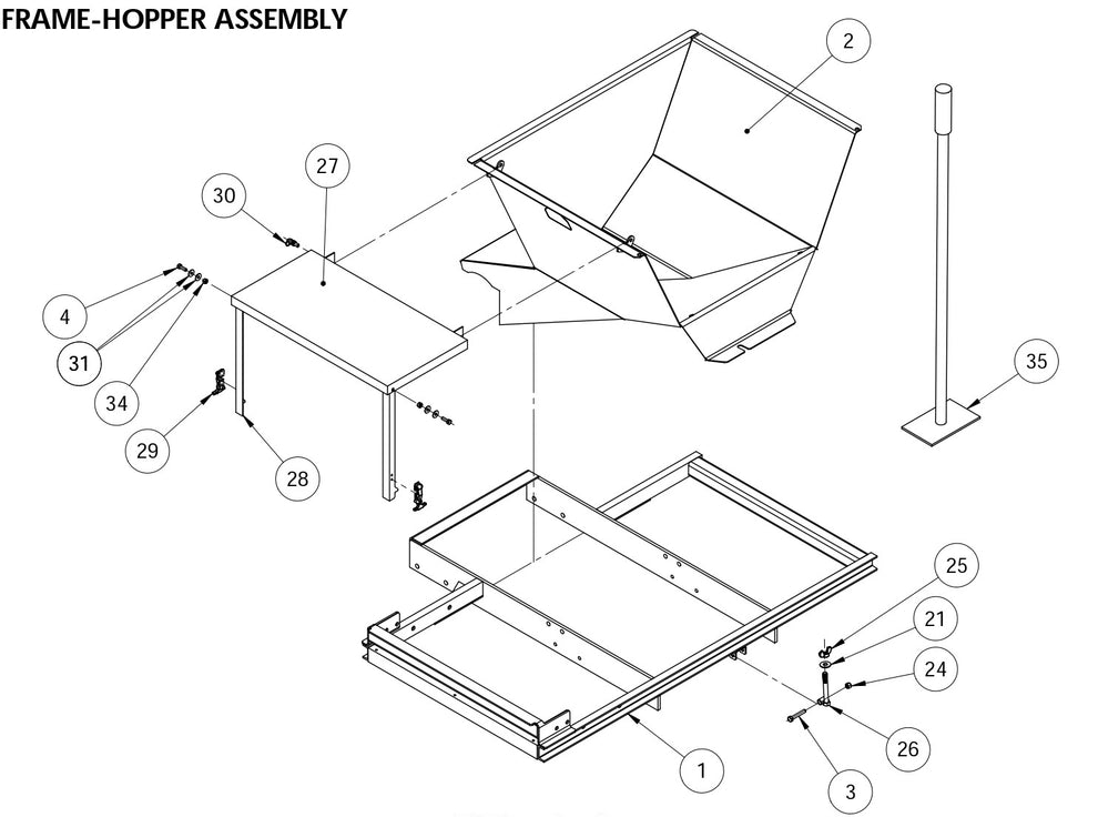 MC-655 Frame Hopper Assembly Parts By Miller Curber