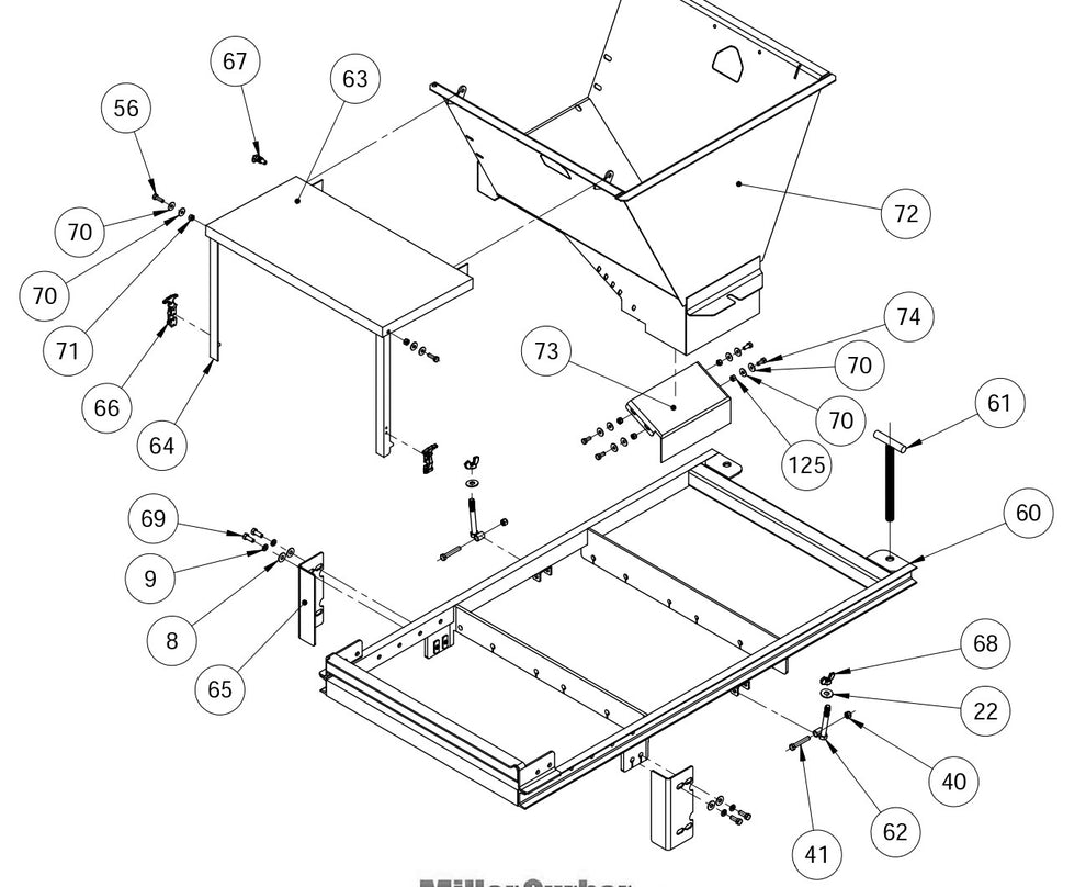 MC-750 Frame-Hopper Assembly Parts By Miller Curber