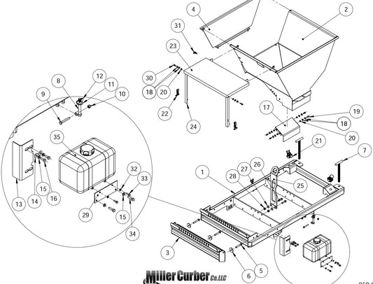 MC-850 Frame-Hopper Assembly Parts By Miller Curber