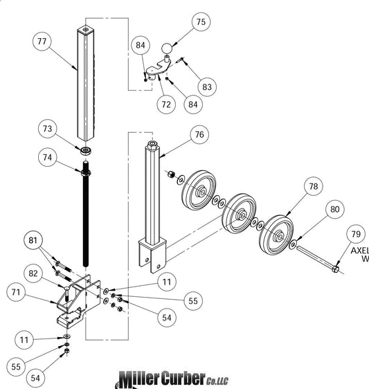 MC-850 Rear Wheel Assembly Parts By Miller Curber