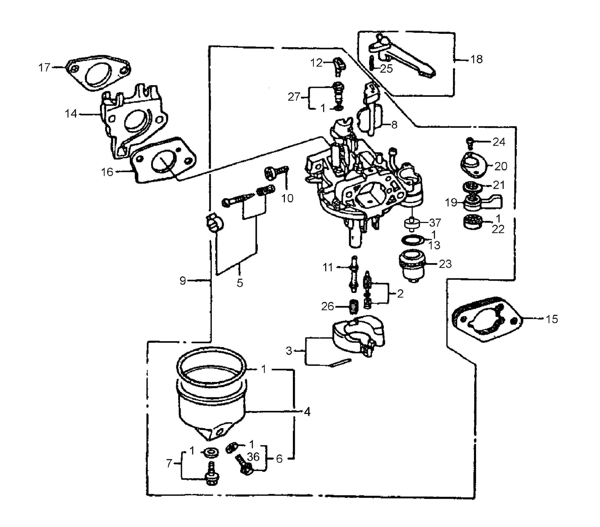 Carburetor Assembly Parts- MC12PH HONDA GX340UT2QA2/GX340UT2QAP2 Gasoline Engine