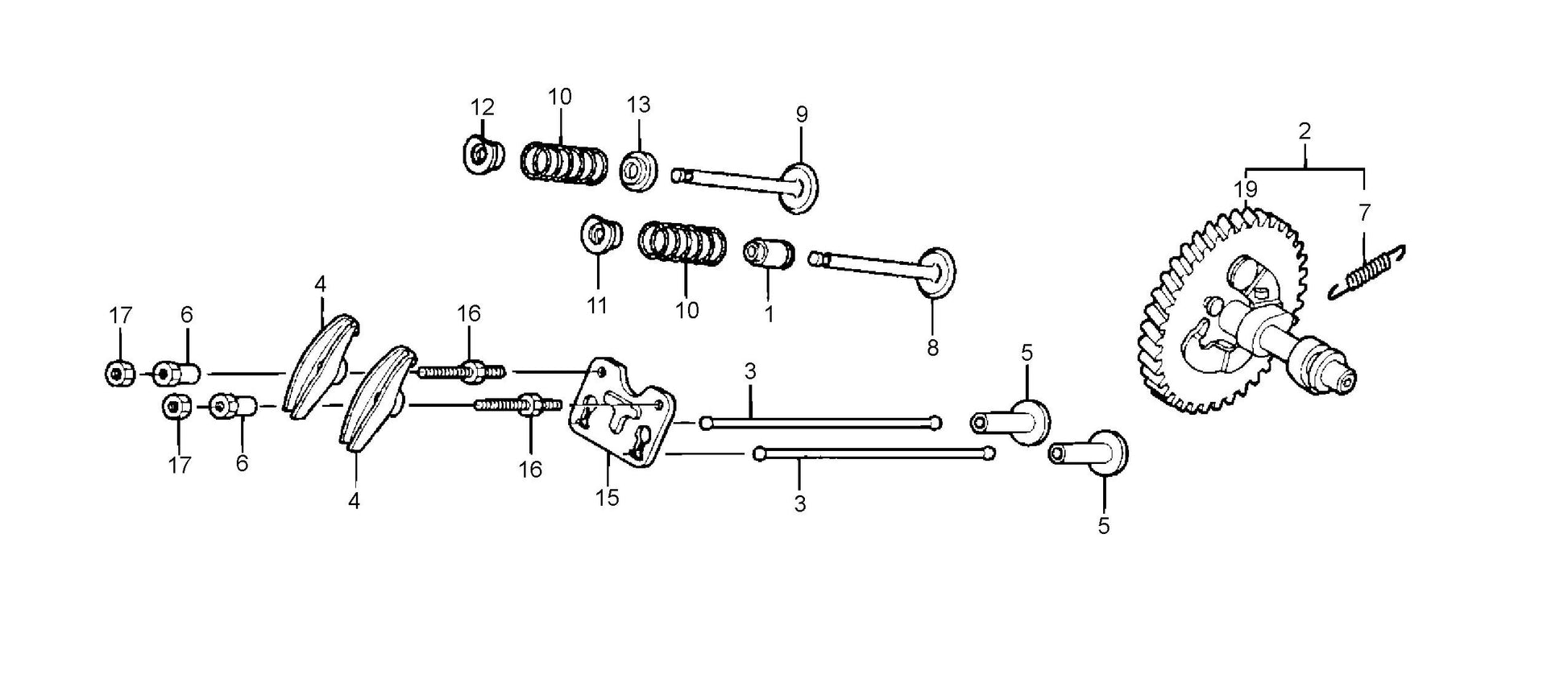 Camshaft Assembly Parts- MC12PH HONDA GX340UT2QA2/GX340UT2QAP2 Gasoline Engine