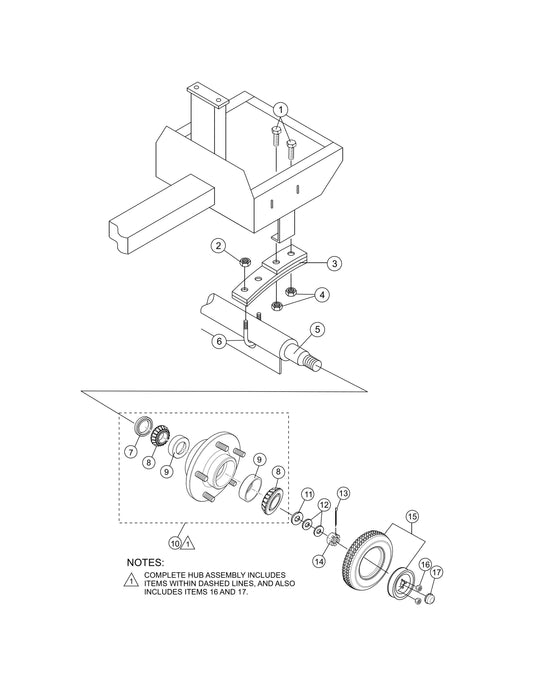 Axle Assembly Parts- MC64SK,MC64PK Kohler CH395 9.5HP Gasoline Engine