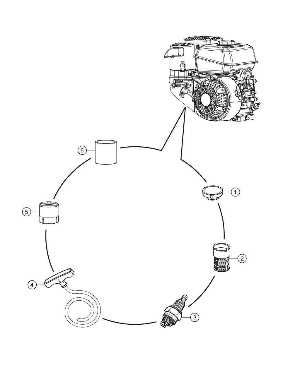 Engine Service Assembly Parts- MC64SK,MC64PK Kohler CH395 9.5HP Gasoline Engine