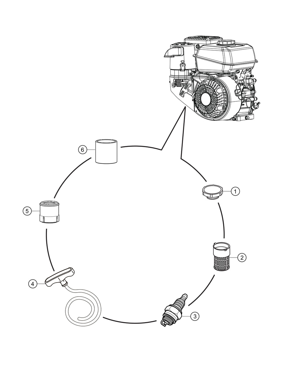 Engine Service Assembly Parts- MC94SK, MC94PK Concrete Mixer Kohler CH395 9.5 HP Gasoline Engine