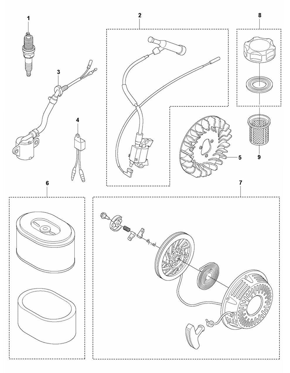 MCT 36-5 Chassis/Maintenance, Engine Assembly Parts by Husqvarna