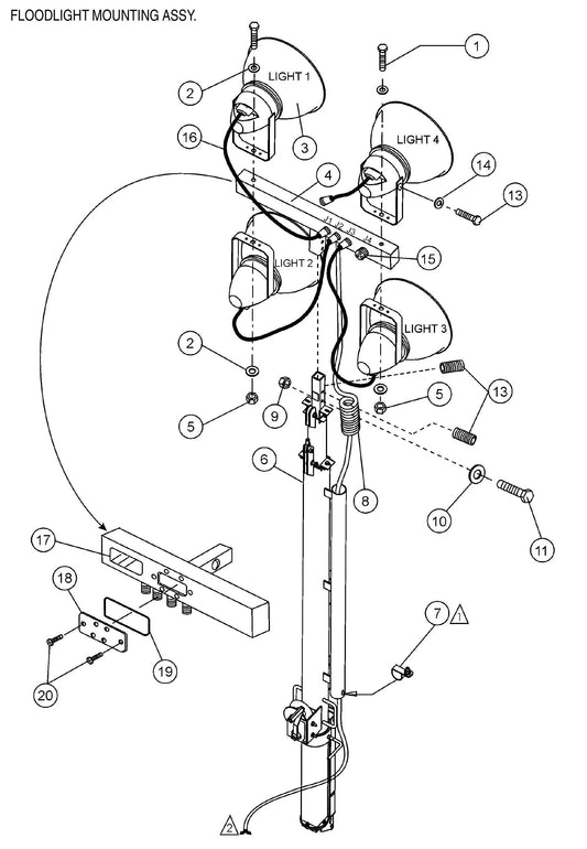 MLT Floodlight Mounting Assembly Parts by Multiquip