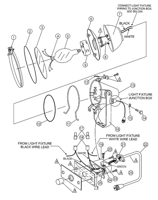 MLT Light Fixture Assembly S/N 4GNLT1018YB900071 AND BELOW Parts