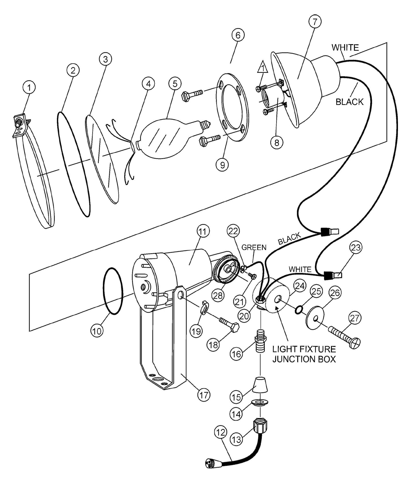 MLT Light Fixture Assembly S/N 4GNLT1018YB900072 AND ABOVE Parts by Multiquip