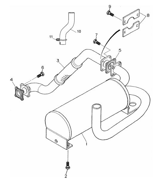 MLT25 DCA25SSIU3 Muffler Assembly Parts By Multiquip