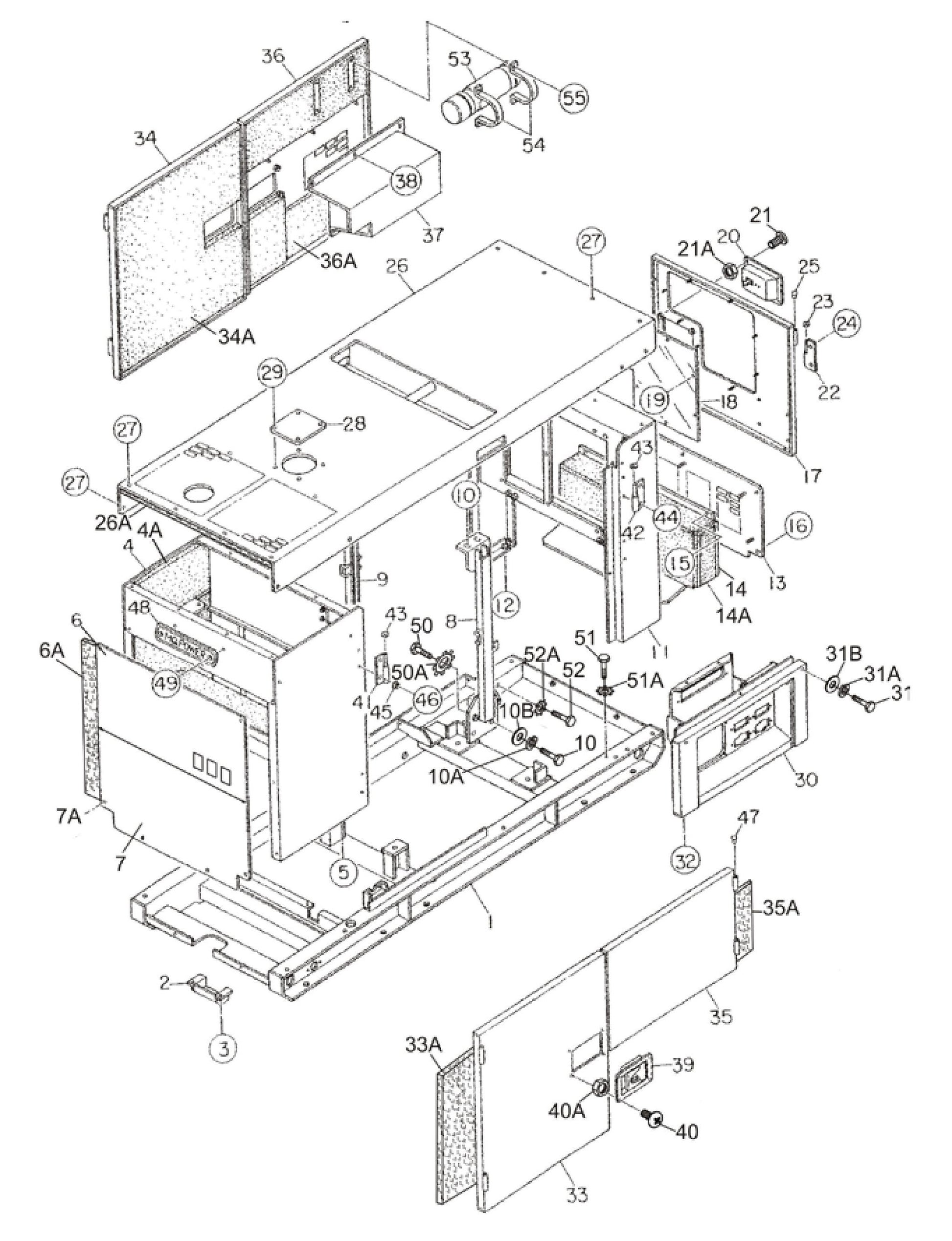 MLT25 DCA25SSIU3 Enclosure Assembly Parts By Multiquip