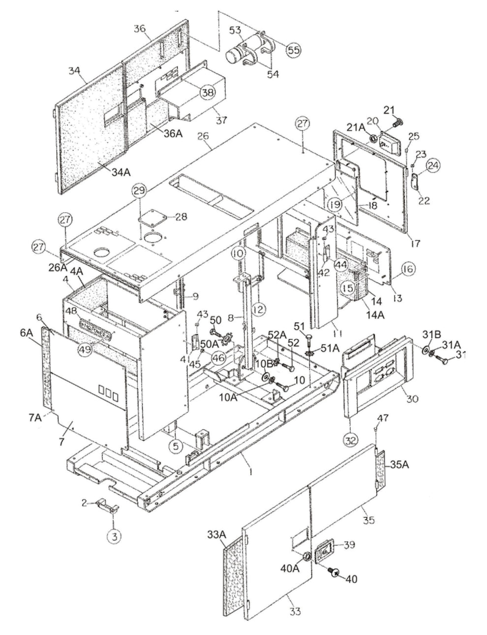 MLT25 DCA25SSIU3 Enclosure Assembly Parts By Multiquip