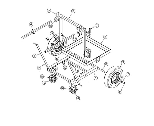 PS7560XL, PS9910 Power Sprayers Push Cart Assembly Parts By Allen Engineering