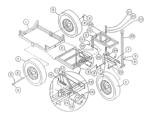 PS7560XL, PS9910 Power Sprayers Model 61-T Two Cart Assembly Parts By Allen Engineering