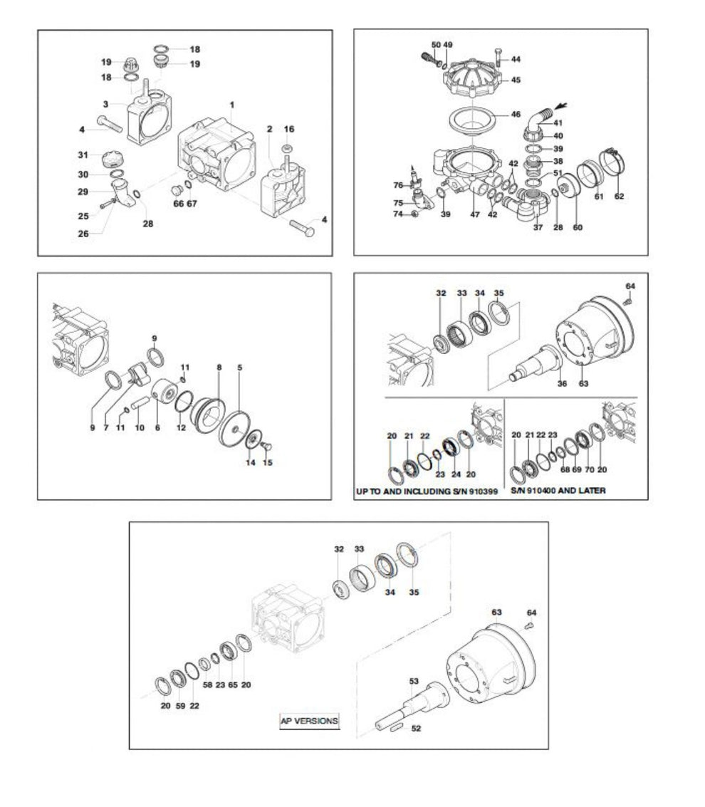 MPS9910, PS9910 Power Sprayers Pump Assembly Parts-6 By Allen Engineering