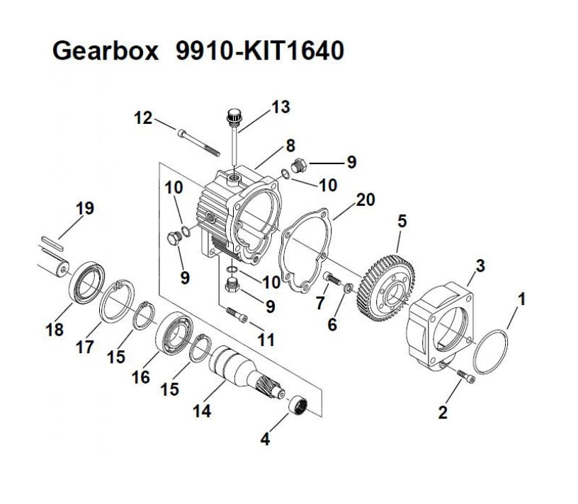 MPS9910, PS9910 Power Sprayers Model 9910 Pump Gearbox Assembly Parts By Allen Engineering