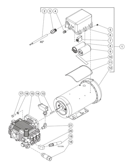 BE HW152EMD Motor/Pump Assembly Parts by BE Power Equipment