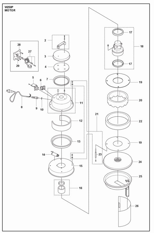 Motor Parts For W 250 P By Husqvarna