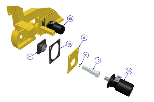 TRTP255T4 Triple Roller Tube Pavers Motor End Assembly-3 Parts by Allen Engineering