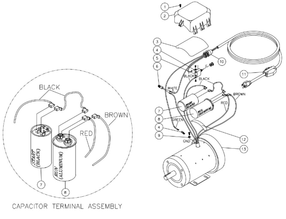 Motor  (851-0247 &amp; 851-0248) Assembly Parts By Mi-T-M