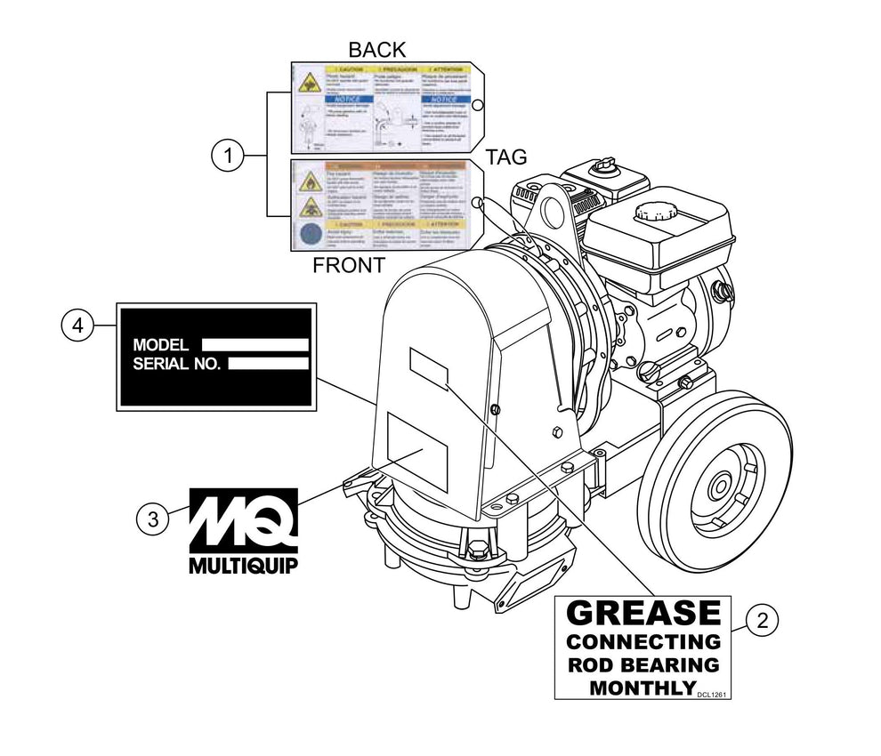 MQ MQD2HA MQD3HA Nameplate and Decals Assembly Parts