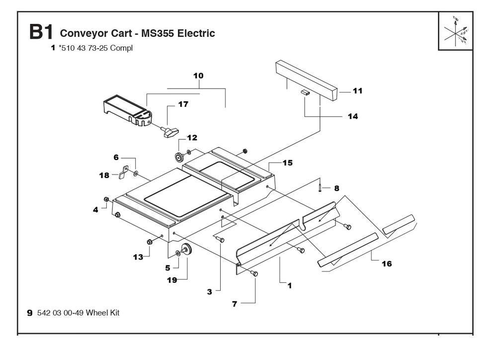 Conveyor Cart - MS355 Electric Assembly Parts By Husqvarna