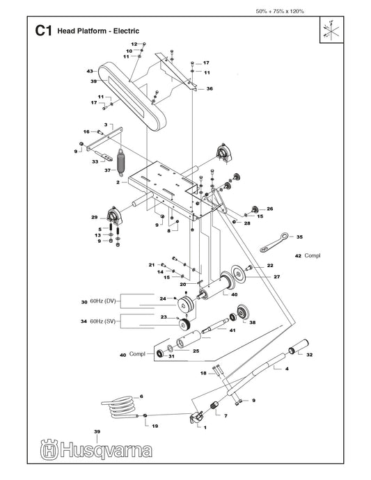 Head Platform - MS355 Electric Assembly Parts By Husqvarna