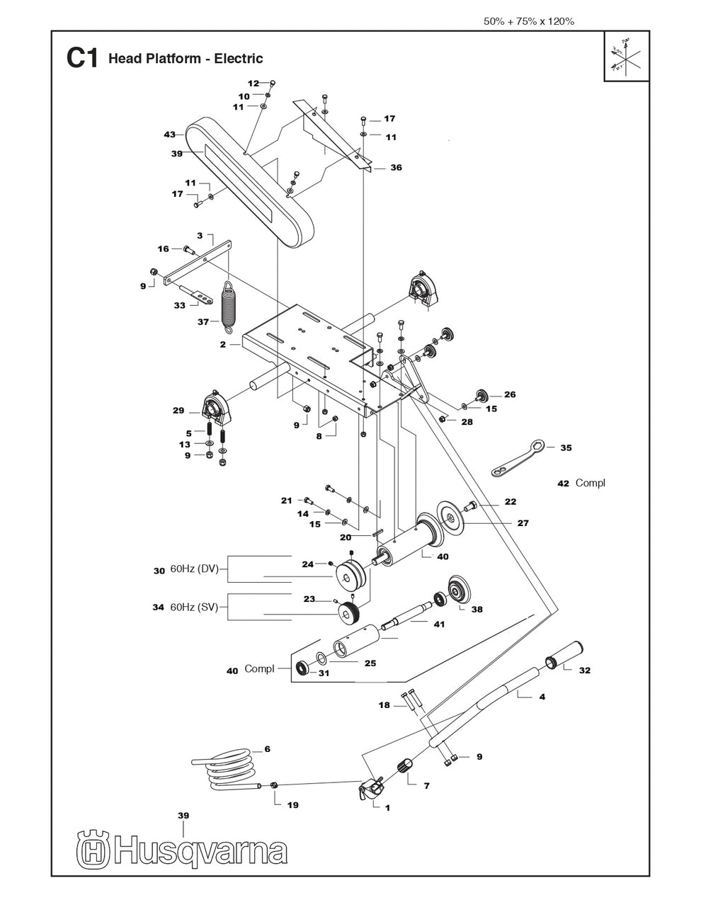 Head Platform - MS355 Electric Assembly Parts By Husqvarna