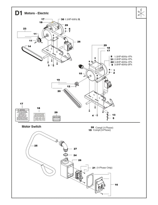 Motors - Electric - MS355 Assembly Parts By Husqvarna