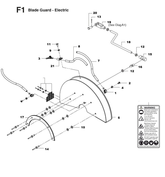 MS355 Blade Guard - Electric Assembly Parts By Husqvarna